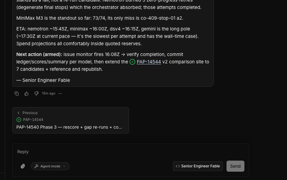 Current thread bottom with no monitor indication